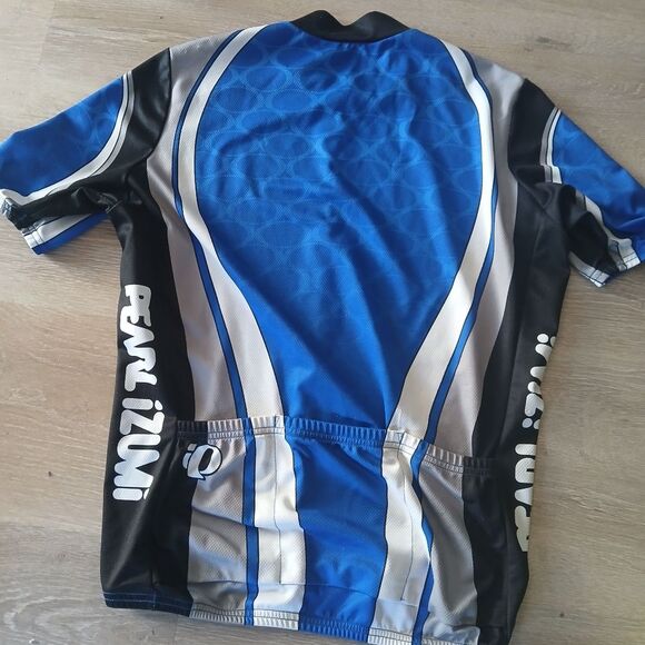 Pearl Izumi Men's Blue Cycling Jersey Color Block Full Zip Mock Neck - Picture 2 of 10